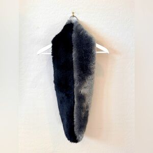 GREAT XMAS GIFT. By DENA - Black and Gray Faux Fur Infinity Scarf. Like New